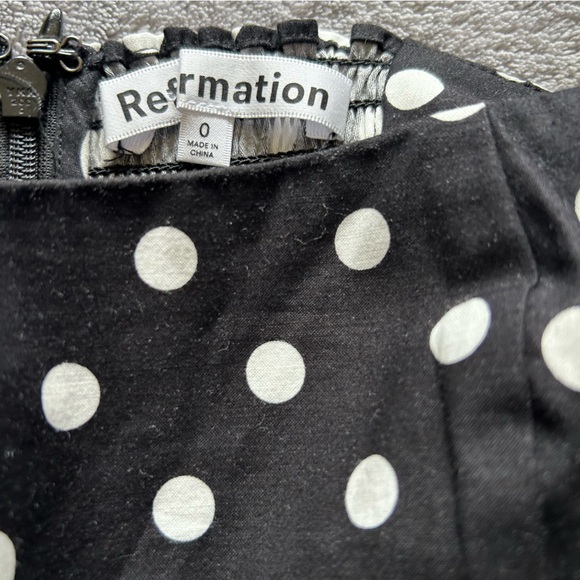 BNWT Reformation Michaela Organic Cotton A-Line Dress in Bettie Polkadot - Picture 3 of 7